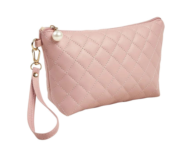 Pink Wristlet Makeup Bag